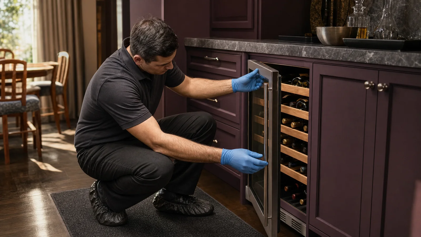 Built-in wine cooler diagnostic visit in the service area
